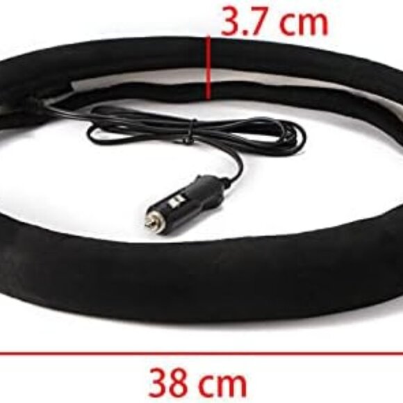 Heated Steering Wheel Cover Black - Picture 2 of 4